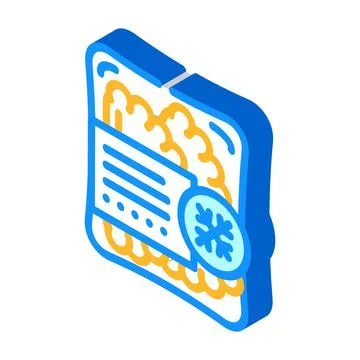 Tortilla or flatbread with minced meat frozen food isometric icon vector Stock Illustration