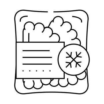 Tortilla or flatbread with minced meat frozen food line icon vector. tortilla Stock Illustration