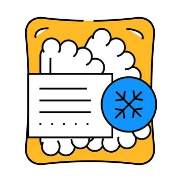 Tortilla or flatbread with minced meat frozen food icon color illustration Stock Illustration