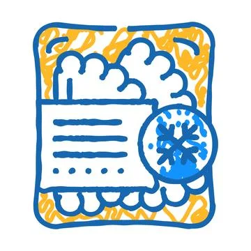 Tortilla or flatbread with minced meat frozen food icon doodle illustration Stock Illustration