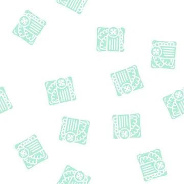 Tortilla or flatbread with minced meat frozen food glyph vector seamless patt Stock Illustration