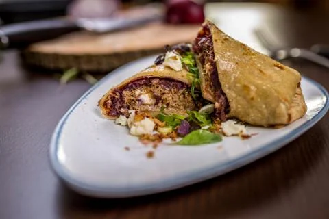 Tortilla with pork meat Foto stock