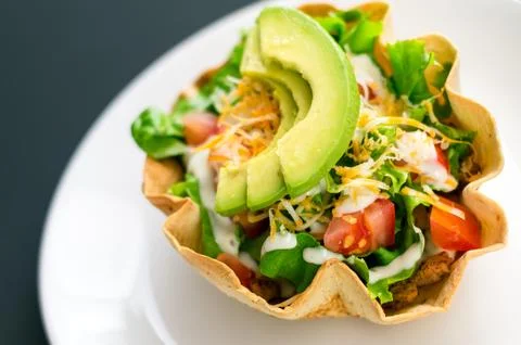 Tortilla shell salad Stock Photos