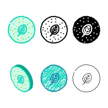 Tortilla spinach color icon vector variants Stock Illustration