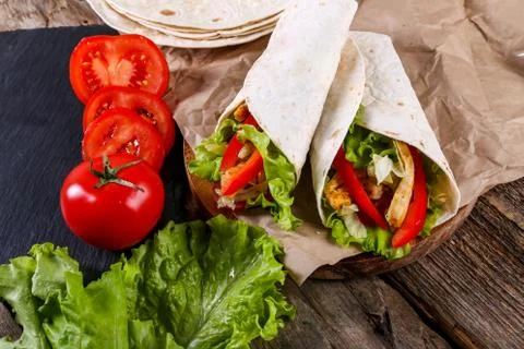 Tortilla on the table Stock Photos