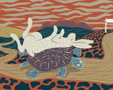 Tortoise and smarter hare Stock-Illustration