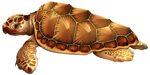 Tortoise animal on white background Stock Illustration