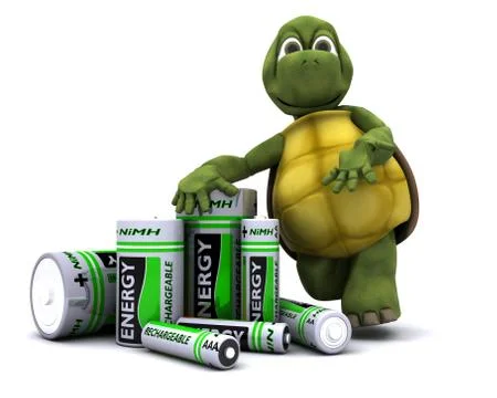 Tortoise with batteries Stock Illustration