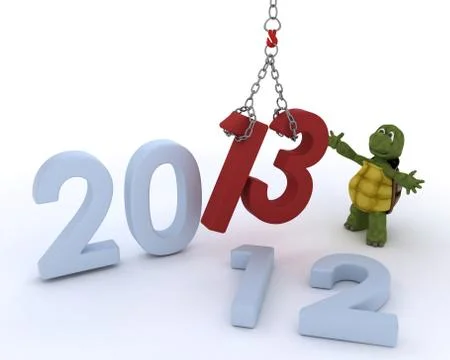 Tortoise bringing in the new year Illustrazione stock