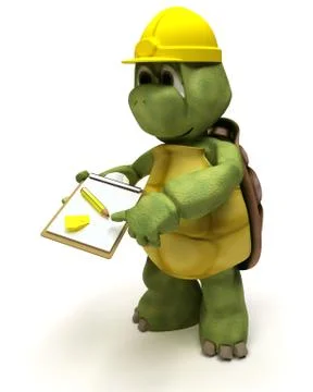 Tortoise builder receiving a parcel Stock Illustration