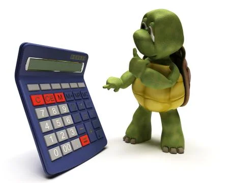 Tortoise with a calculator Stock Illustration