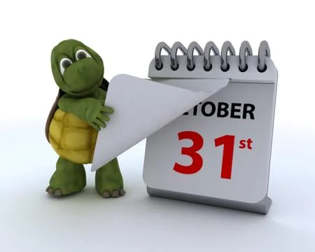 Tortoise with a calendar Stock Illustration