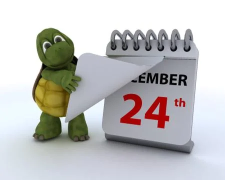 Tortoise with a calendar Illustrazione stock
