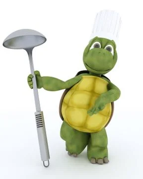 Tortoise chef with ladle Stock Illustration