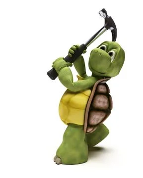 Tortoise with a claw hammer Stock Illustration