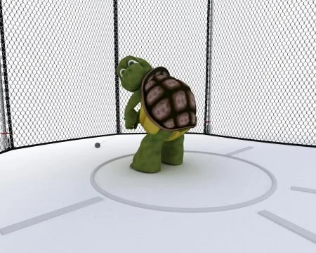 Tortoise competing in hammer throw Illustrazione stock