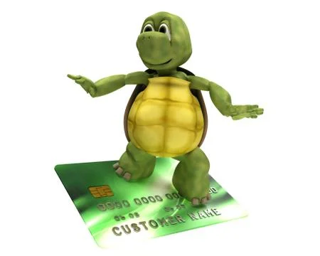 Tortoise with a credit card Stock Illustration