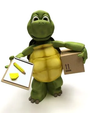 Tortoise delivering a parcel Stockillustratie
