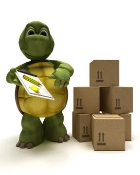 Tortoise delivering a parcel Stockillustratie