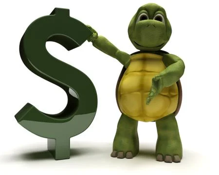 Tortoise with a dollar sign Stock Illustration