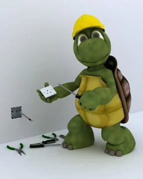 Tortoise electrical contractor Stock Illustration