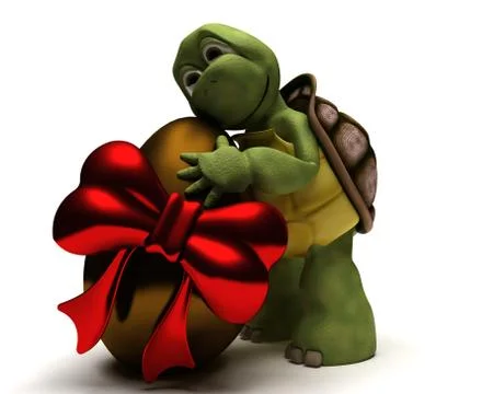 Tortoise with an ester egg Illustrazione stock