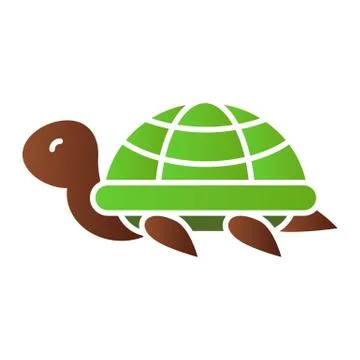 Tortoise flat icon. Turtle color icons in trendy flat style. Animal gradient Stock Illustration