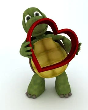 Tortoise with heart charm Stock Illustration