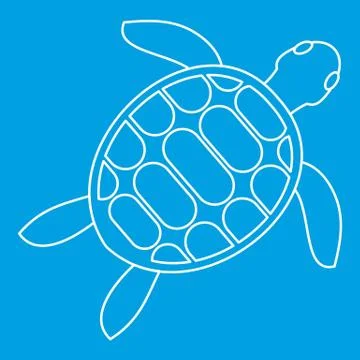 Tortoise icon, outline style Illustrazione stock