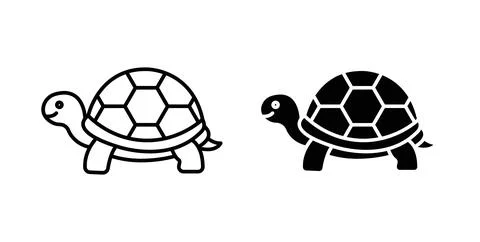Tortoise icon. Style is flat and line symbol Stock Illustration
