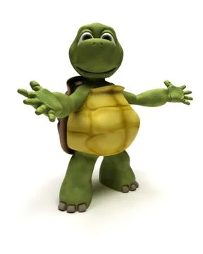 Tortoise in an introduction pose Stock Illustration