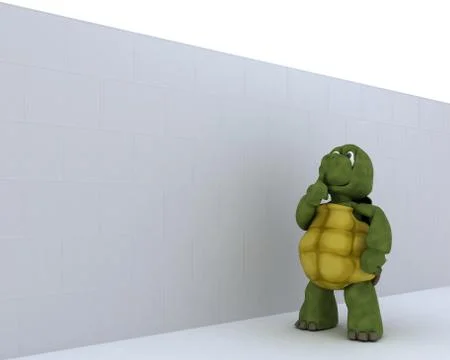 Tortoise with jigsaw puzzle Stock Illustration