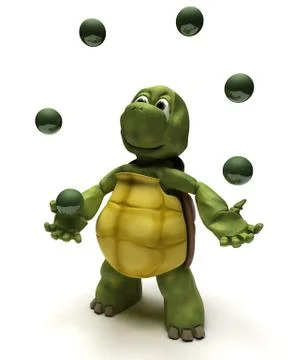 Tortoise juggling balls Stock Illustration