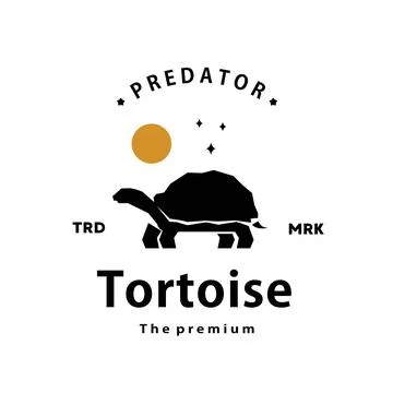 Tortoise logo vector outline silhouette art icon Stock Illustration