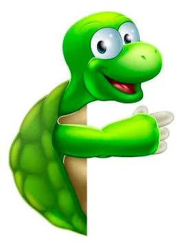 Tortoise or turtle pointing Illustrazione stock
