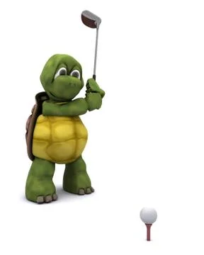 Tortoise Playing golf Stock Illustration