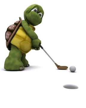 Tortoise Playing golf Stock Illustration