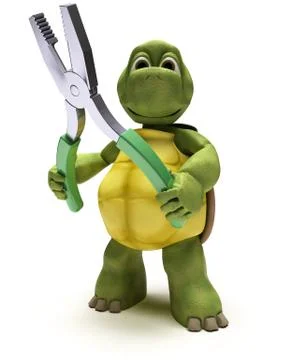 Tortoise with pliers Stock Illustration