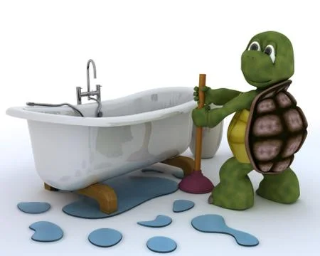 Tortoise plumbing contractor Stock Illustration