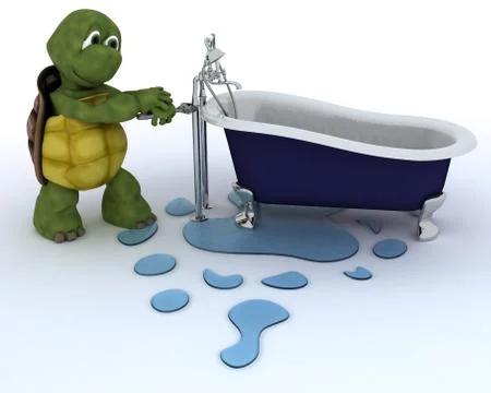 Tortoise plumbing contractor Stock Illustration