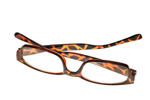 Tortoise reading glasses isolated Stock Photos