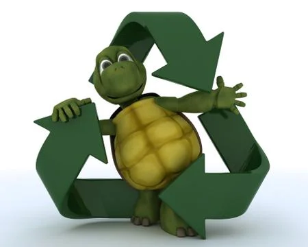 Tortoise with a recycle symbol Stock-Illustration