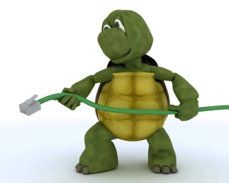 Tortoise with a RJ1 cable Stock Illustration