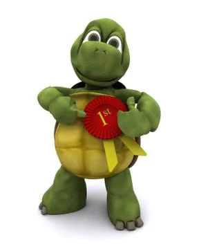 Tortoise with a rosette Stock Illustration