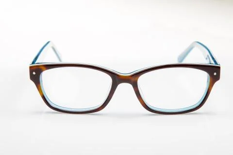 Tortoise Shell Eyeglasses on White background. Stock Photos