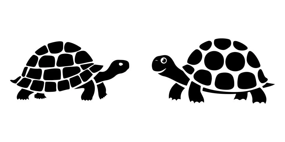 Tortoise silhouette vector set イラスト素材