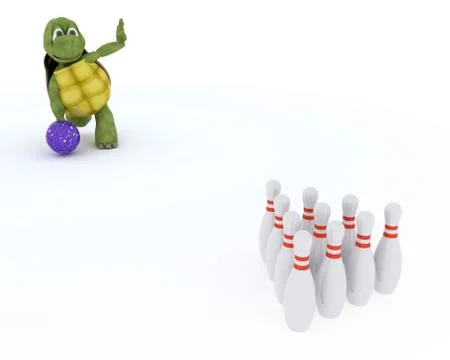 Tortoise ten pin bowling Stock Illustration