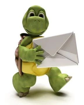 Tortoise with a white envelope Stock Illustration