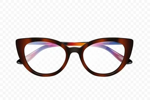 Tortoiseshell Eyeglasses Frame, Vector Illustration. 3d Stylish Cat Eye Gla.. Stock Illustration