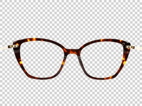 Tortoiseshell glasses frame on a transparent background Stock Photos
